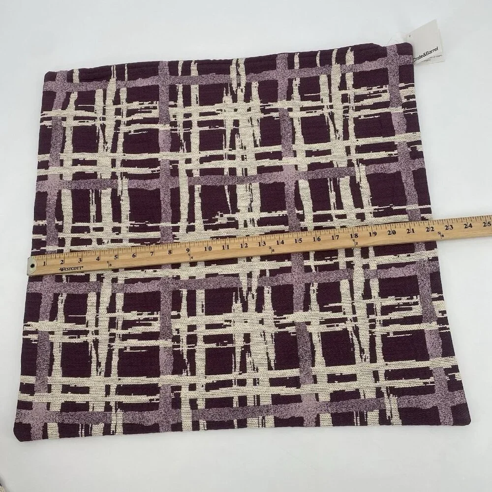 Crate and Barrel Purple Geometric Abstract Pattern Pillow Cover 23
